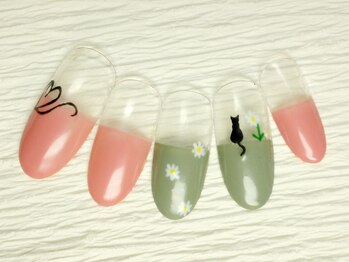 ネイルサロン マハロ 横浜四季の森フォレオ店(Nail Salon Mahalo)/黒猫ネイル &nbsp;¥6300