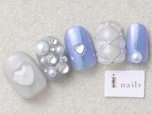 アイネイルズ 三宮店(I nails)/ぷっくりハートネイル￥9000
