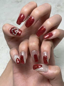 サニーヒルズ ウィズ マキア 藤沢(Sunny hills with MAQUIA)/赤ラメネイル