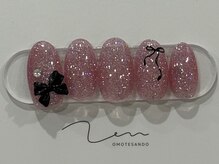 禅 表参道(Zen)/ピンクフラッシュリボンネイル