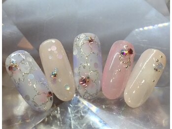 ラリュールネイル(L'Allure nail)/ふんわり桜ネイル¥8200