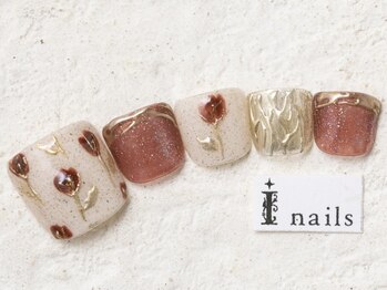 アイネイルズ 新宿店(I nails)/手描きフラワーフット