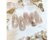 大人綺麗めネイル/クリスマスネイル/冬ネイル/雪の結晶デザイン