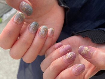 ネイル アトリエ コモード(nail atelier Comodo)/絵画ネイル [mirror tattoo]