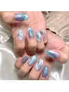 氷色マグネットネイル