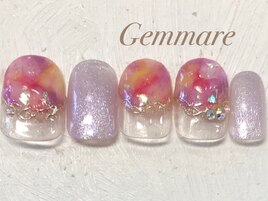 華やかカラフルフレンチネイル
