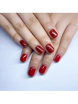 イーエムエー(e.m.a)/赤×ラメ