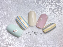 お花/ストライプ/カラフル