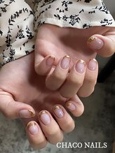 チャコネイルズ(CHACO NAILS)/French + mirror/6000＋1000
