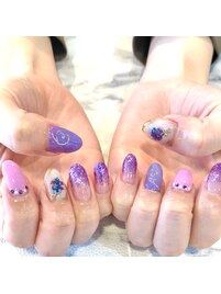 押し花ネイル　花束ネイル