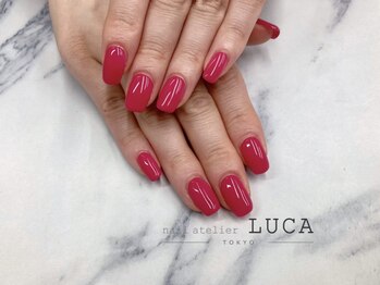 ネイルアトリエルカ(nail atelier LUCA)/W-837 夏色ビビットピンクネイル