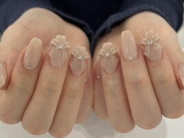 ジュエルリボンシンプルベージュ