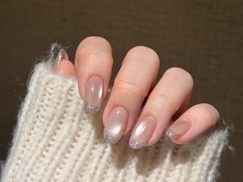 クローバーネイル 北浦和店/水光マグネッ卜+フレンチ¥8180