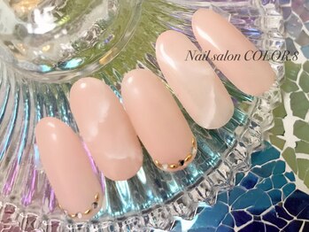 ネイルサロン カラーエイト(Nailsalon COLOR.8)/定額ネイル、ピンク、天然石風