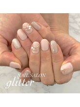 ネイルサロン グリッター(NAIL SALON glitter)/マットのオフィスネイル