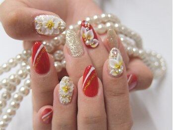 和装ネイル成人式卒園式3D花ART