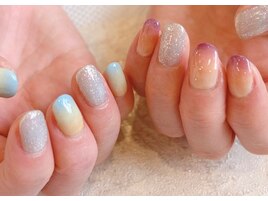 春カラーグラデーションネイル♪