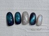 【8,9月限定】夜空に輝く幻想的マグネットネイル ¥9,790→