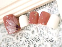 スタイリッシュネイルズ(Stylish Nails)/フットジェルベージュ＆フラワー