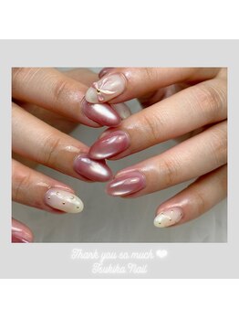 ぷっくりリボン×スタッズドット