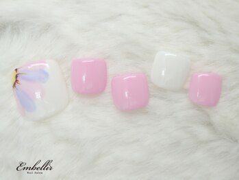 アンベリール 横浜店(Embellir)/(472)手描きお花フットネイル