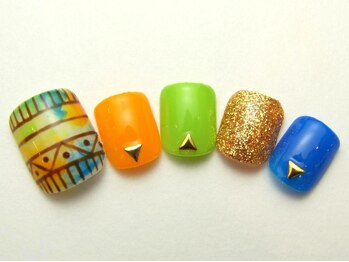 ネイルサロン ドレリッチ 大宮店(drerich)/ネイティブ柄FOOT