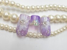 ネイルサロンミキ 横浜(MIKI)/着物和柄 成人式 手書きフラワー