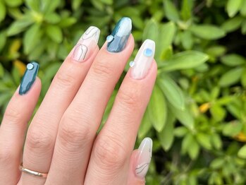 ユユネイル(yuyu nail)の写真/自爪が弱い方や深爪の方にも◎長さだしで印象をガラッとチェンジ！すらりと伸びた美しい指先に。