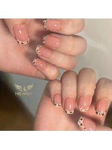 ヘブン ネイル 鶯谷(HEAVEN Nail)/Pink Leopard French Tips Nails