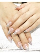 リラネイルサロン/チップ長さ出し+ワンカラー