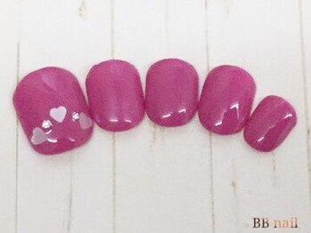 ピンクハートネイル