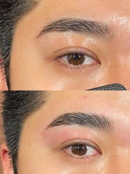 ラディーグ 渋谷店(La Digue)の写真/<令和はメンズも磨く時代>眉毛パーマ&アイブロウWAXで凛々しく×清潔感◎理想の似合わせ眉に大変身♪