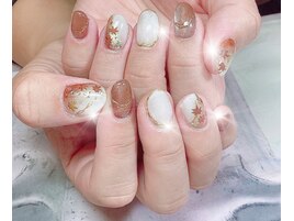 秋色お持ち込みネイル