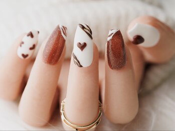 バレンタインネイル