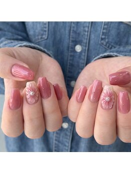 nail.S東花園店 ワンカラー/パラジェルネイル/マグネット/フィルイン/長さだし/フット/春ネイル/フラワーネイル
