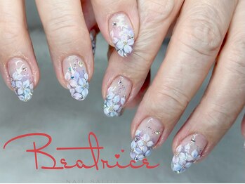ベアトリーチェ 新宿西口(Beatrice)/紫陽花ネイル3dデザイン☆