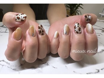 ミュー ネイル(mieux nail)/マグネット×レオパード