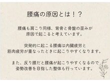 トリコ 福井駅前店(TORIKO)/腰痛の原因とは？