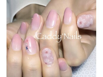 キャディーネイルズ(Caddy' Nails)/シンプルグラデに桜アート