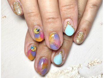 クロエ(chloe)/タイダイジャスミンネイル