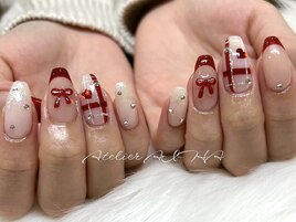 クリスマスチェックネイル