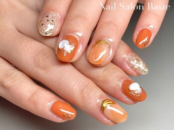 ライズ 本町店(Raize)/ニュアンスネイル/オレンジ
