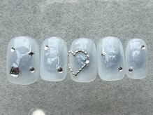 ネイルメゾン 天神店(NAIL MAISON)/青チークハート夏￥8500