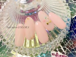 定額ネイル、ピンク、お花
