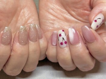 パープルの爪屋/さくらんぼ×ちゅるんネイル