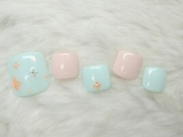 (473)ホログラム花フットネイル