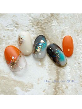 ネイルサロン クイル(QUILL)/6月オレンジ(2)