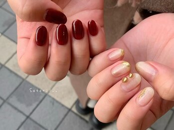 サトリネイルルーム 西宮北口(satori nail room)/ボルドー×マグネット