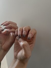 brown glitter french