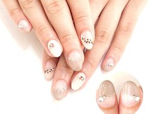 ネイルコレクション ピンク(Nail Collection Pink)/ジェル定額￥7990☆斜めフレンチ